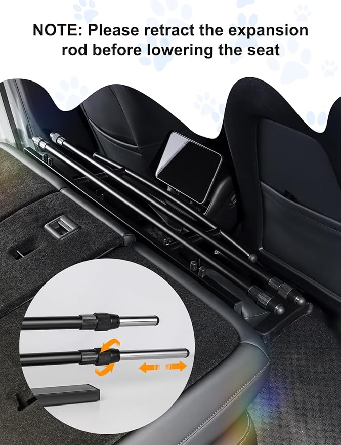 for Tesla Model Y Juniper Dog Barrier Adjustable Large Pet Protective Barrier Anti-bite Heavy-Duty Metal Stainless Steel for Dog Travel for Tesla Model Y Juniper Accessories 2025 2026