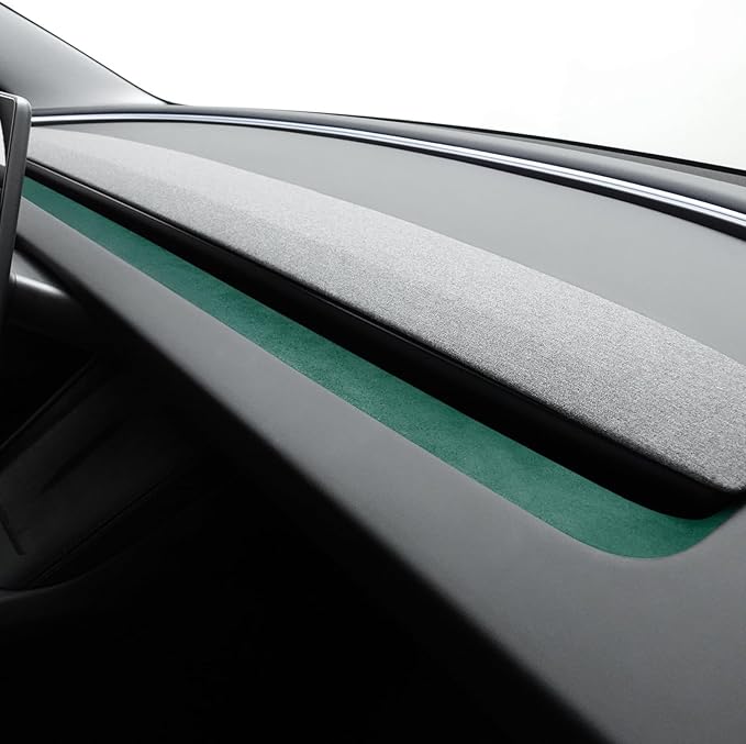Betterhumz Car Dashboard Panel Trim for Tesla Model 3 M3 Highland 2026 2024 2025 Center Console Front Air Condition Vent Cover Sticker Moulding Tuning Accessories (for Alcantara Green)