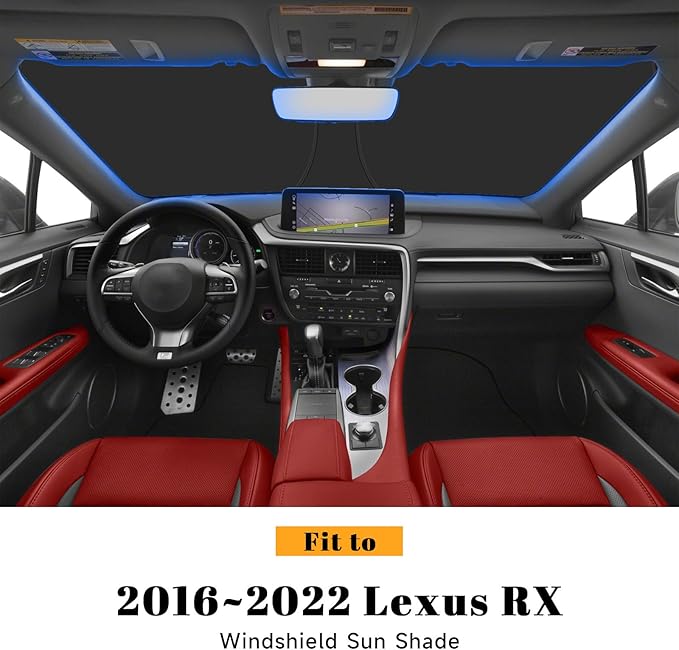 Car Windshield Sun Shade for Lexus 2016-2022 RX 350 450h Accessories (OEM Design) Reflective Foldable Heat Insulation Sunshade for Ultimate Protection