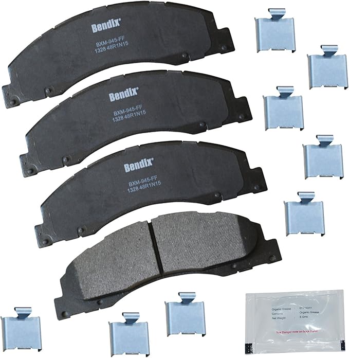Bendix Priority1 CFM1328 Semi-Metallic Front Brake Pads for Select Models Ford E-150, E-150 Econoline, E-250, E-350 Super Duty, E-450 Econoline Van, Wagon