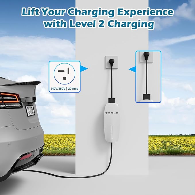 HiFind NEMA 6-20 Adapter Plug for Tesla Gen 2 Mobile Charger 1 Ft, Connect Tesla Portable Charger to 6-20P Outlet,240V 20A for EV Model S/3/X/Y with 5-15P to 5-15R/5-20R/6-15R/6-20R 4-in-1 Adapter-ETL