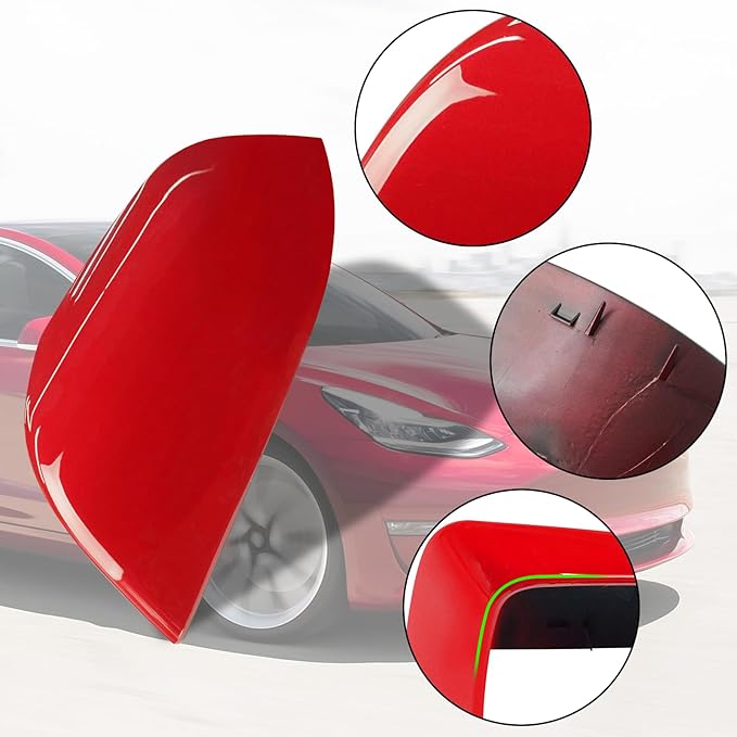 Jaronx Compatible with Tesla Model 3 Side Mirror Cover Replacement 2017 2018 2019 2020 2021 2022 2023 2024 2025, Driver Side Door Rear View Mirror Covers Caps for Model 3 Accessories(Red)