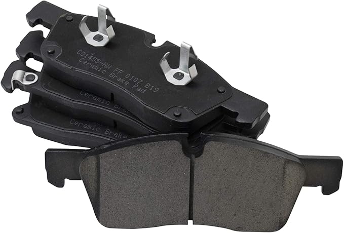 TRQ Front Brake Pads Ceramic Hardware Wear Sensor Compatible with 2011-2016 Dodge Durango 2011-2017 2021 Jeep Grand Cherokee