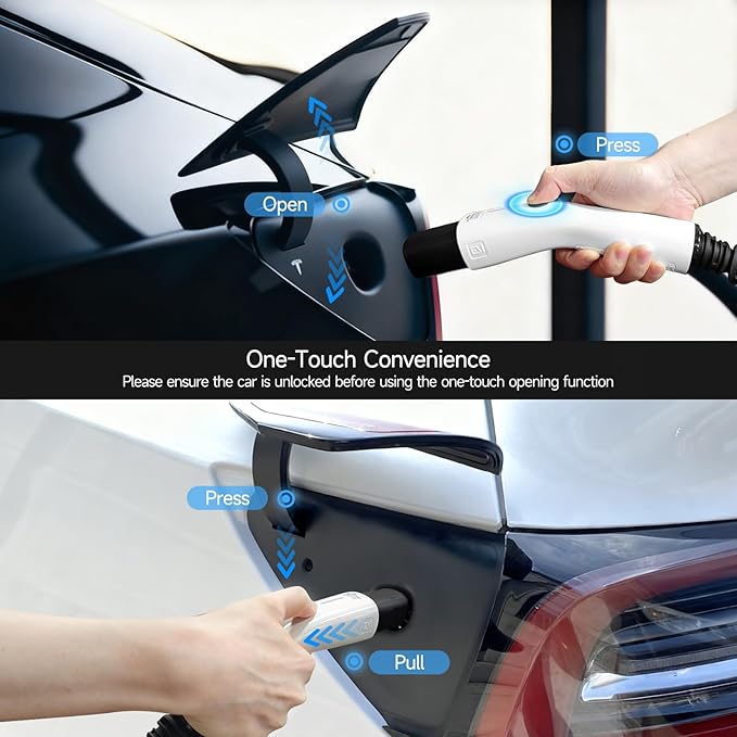 Tesla Charger,Level 2 EV Charger for Tesla 40Amp 240V with NEMA 14-50 Plug, Adjustable Current & Timer,25Ft Tesla Charging CableMobile Connector for Tesla Model Y/3/X/S/Cybertruck
