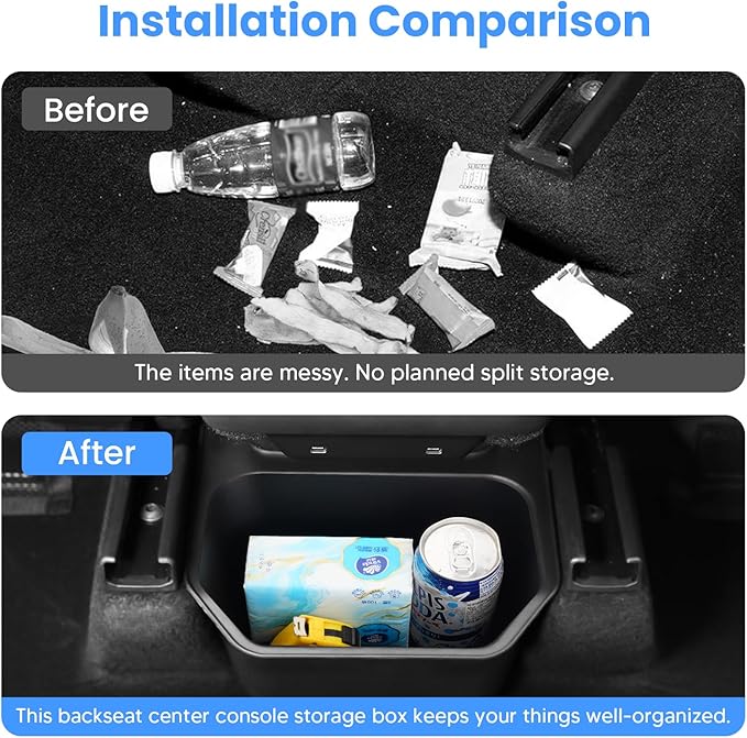Shademax Custom for 2025 2026 Tesla Model Y Trash Can, Model Y Juniper Rear Center Console Organizer with Lid Cover, Backseat Storage Box Garbage Can Bin for 2026 Model Y Juniper Launch Accessories
