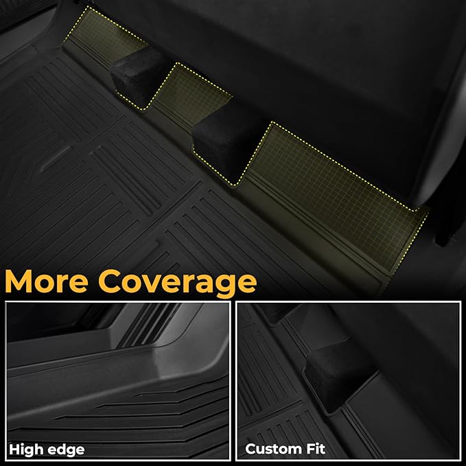 Floor Mats for Tesla Cybertruck 2023-2026, All Weather Floor Mats Truck Bet Mat Frunk Cargo Liner Accessories, Full Coverage Set