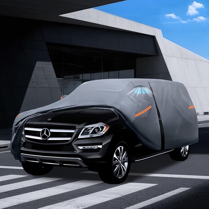 Large SUV Car Cover for Mercedes-Benz GLS-Class (2015-2025) 100% Waterproof All Weather, Heavy Duty Outdoor Full Exterior Covers Rain Sun Wind UV Protection.