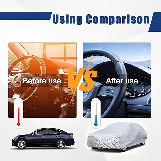 Kayme 6 Layers Car Cover Custom Fit for Mercedes Benz SLK Class 200 230 250 280 320 350 (1996-2016) Waterproof All Weather for Automobiles, Outdoor Full Cover Rain Sun UV Protection.Silver