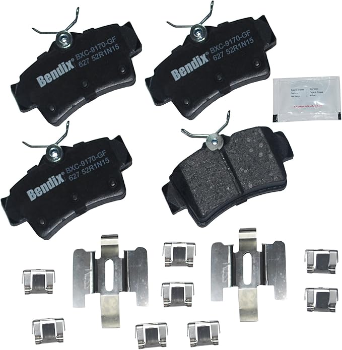 Bendix Priority1 CFC627 Ceramic Rear Brake Pads for Ford Mustang 2004-1994, Panoz AIV Roadster 2000-1999, Esperante 2007-2001