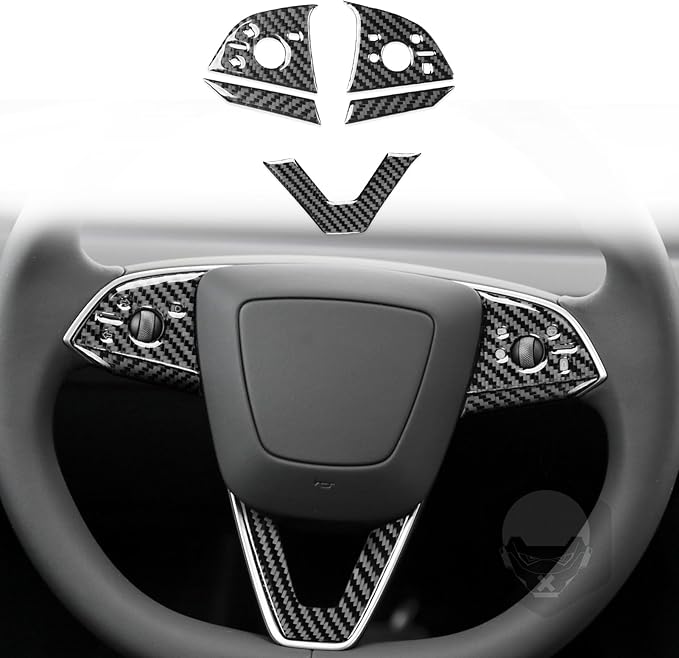 Carbon Fiber Stickers Media Panel Sticker Car Interior Decoration Compatible with Tesla Model 3 2024 2025 Accessories Decorative Stickers Suit