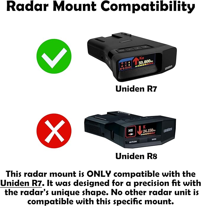 Radar Holder for Uniden R7 Compatible with Tesla Vehicles - Black