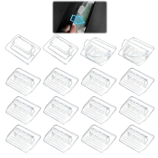 16 Pcs Sunshade Clips, Roof Sunshade Insert Clips Compatible with Model 3/Y/S/X, Sun Roof Shade Fasteners for Sunshade Installation and Stability (Clear)