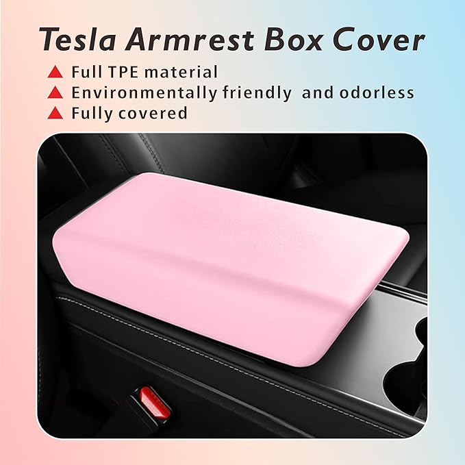 for 2024 2025 Model 3 Highland/2025 Model Y Juniper Center Console Armrest Cover Screen and Internal Mirror Protective Cover Interior Accessories (Pink-M3/Y-3pcs)