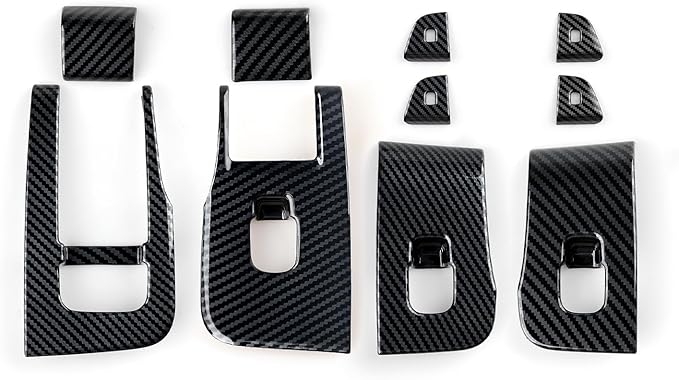 10PCS Car Window Lift Panel Cover Trim Carbon Color ABS Decal for Tesla Model 3 Highland Refresh Version 2024 2025 2026 Accessories
