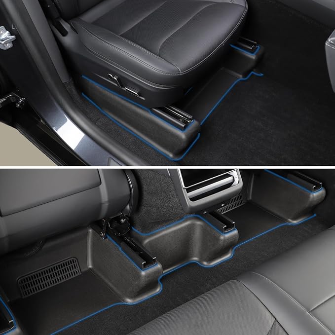 9 Pieces of Front Seat Rail Protectors, for Tesla Model Y Juniper 2025 2026 Floor Mats Seat Track Scratch- TPE Suitable for Model Y Juniper Accessories in Black