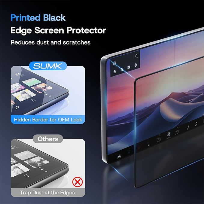 Tempered Glass Screen Protector for Tesla Model X (2022~2026)/ Tesla Model S (2021~2026), [9H & Anti-scratch & HD] Screen Protector with Alignment Frame for Tesla Model X/S Accessories- 2pcs