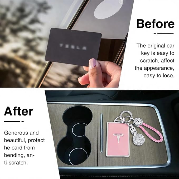 for Tesla Key Card Holder Bling Key Chain Card Key Holder for Model S/X/3/Y Cybertruck Keychain