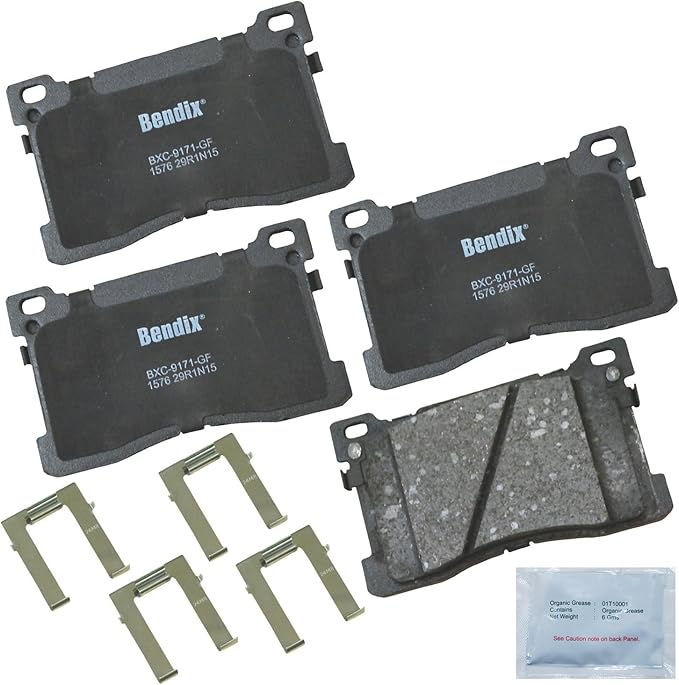 Bendix Priority1 CFC1576 Ceramic Front Brake Pads for Hyundai Equus 2016-2012, Kia K900 2017-2015