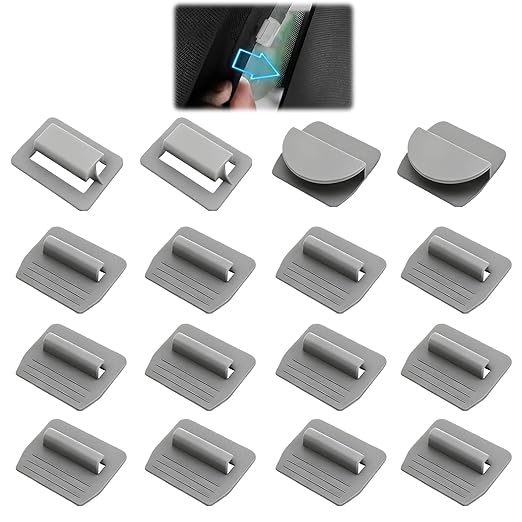 16 Pcs Sunshade Clips, Roof Sunshade Insert Clips Compatible with Model 3/Y/S/X, Sun Roof Shade Fasteners for Sunshade Installation and Stability (Grey)