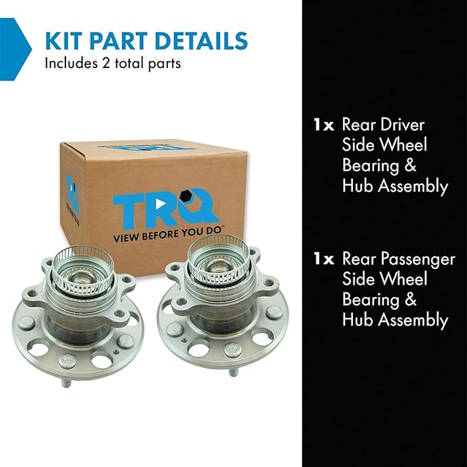 TRQ Rear Left and Right Wheel Bearing and Hub Assembly Set 2 Piece Compatible with 2007-2010 Hyundai Elantra 2011-2012 Elantra Touring SE 2011-2012 Elantra Touring GLS