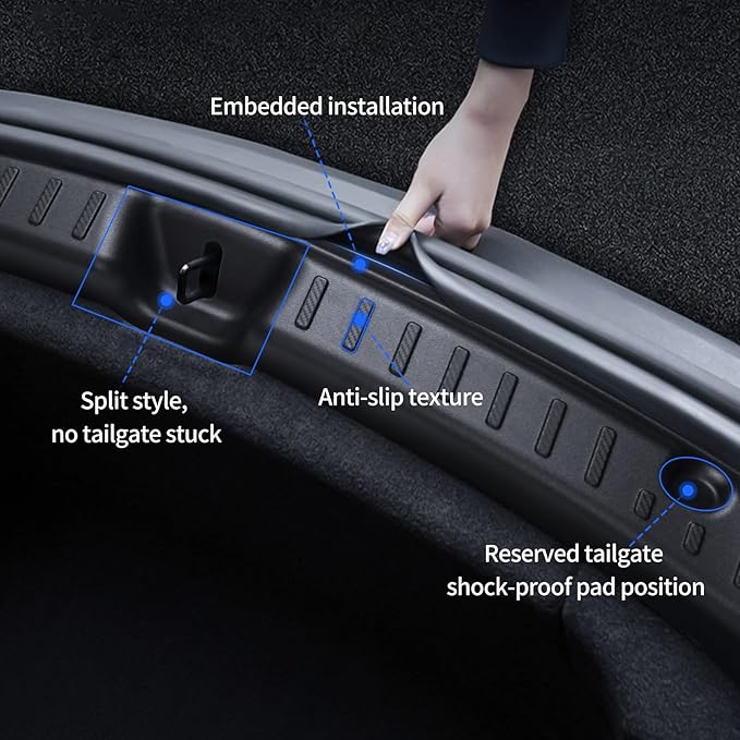 New Upgrade Rear Bumper Guard for Tesla Model Y Juniper 2025-2026 ABS Material, Prevent Scratches, Easy Installation - Trunk Bumper Protector Accessories for Tesla Juniper
