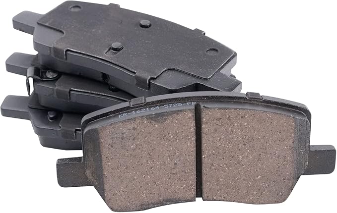 TRQ Rear Ceramic Brake Pad Set Includes Contact Point Grease Compatible with 2016-2021 Tesla Model S 2016-2021 X Rear with Single Piston Calipers Models