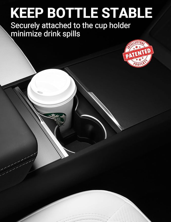 BASENOR Cup Holder Insert Mat for 2026 2025 Tesla Model Y Juniper 2024 2025 2026 Tesla Model 3 Highland TPE Cup Holder Coaster Center Console Mat Tesla Accessories (Standard/Premium/Performance)