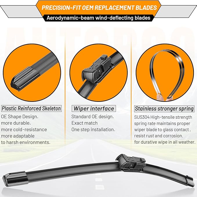 AUTOBOO 28"+18" Windshield Wipers Replacement for Tesla Model S 2012-2020 -Original Factory Quality (Pack of 2)