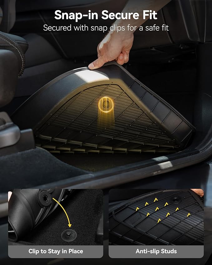 3W Floor Mats & Cargo Liner Fit for Tesla Model S 2021-2025 All Weather TPE Custom Fit Floor Liners for 1-3 Rows and Trunk Full Set Car Mats Black