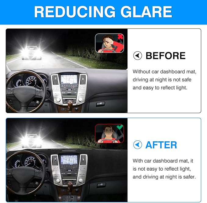 Autorder Dashboard Cover Mat for Lexus RX RX300/RX330/RX350/RX400 2004-2008 2009 Accessories Dash Cover Upgrade Flannel Dash Mat Sunshade Glare UV Rays Protector