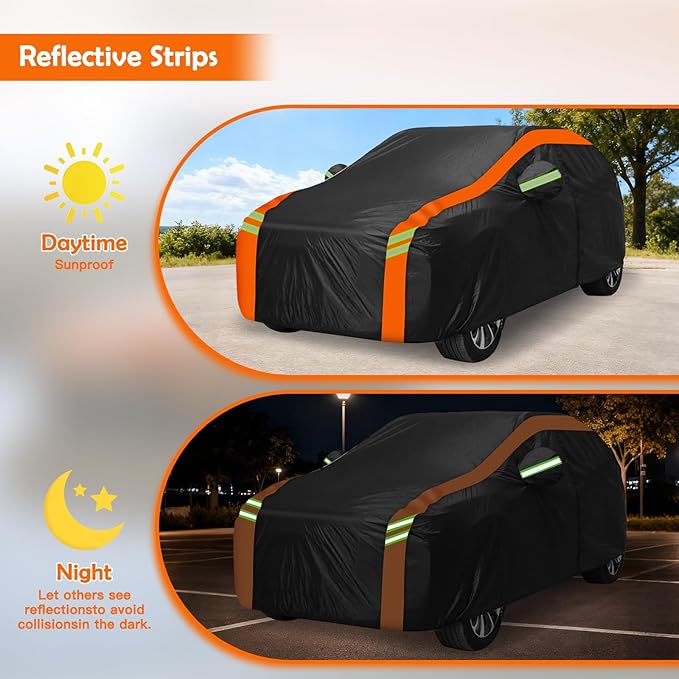 Car Cover for Benz-GLE350/GLE450/GLE43/GLE53/GLE63 2015-2026, Multi-Layer Automobiles Covers Waterproof All Weather with Zipper Door, Sun Rain Snow Dust Protection