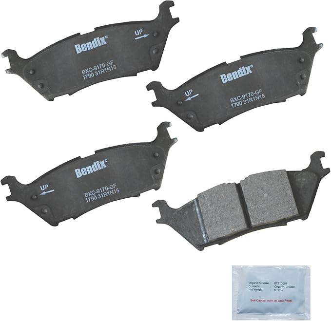 Bendix Priority1 CFC1790 Ceramic Rear Brake Pads for Ford Expedition 2022-2018, F-150 2020-2015, Lincoln Navigator 2022-2018
