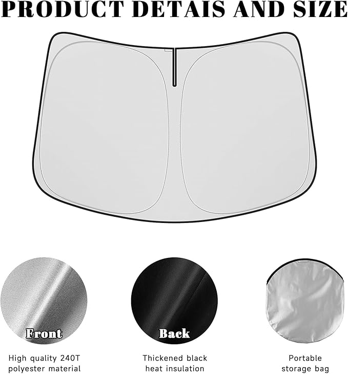 Car Windshield Sun Shade for Chevy 2024 2025 2026 Trax LS/1RS/LT/2RS/ACTIV Accessories (OEM Design) Reflective Foldable Heat Insulation Sunshade for Ultimate Protection
