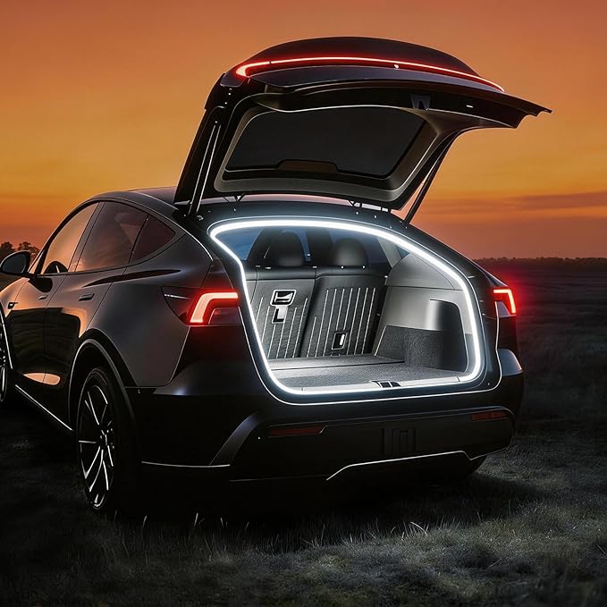 Wigoo Tesla Model Y Accessories Trunk COB Light Strip[Tool-Free & Damageless Installation, Seamless and Uniform Glow], Waterproof & Dimmable, Fit for 2020-2026 Tesla Model Y/juniper, Cool White Light.