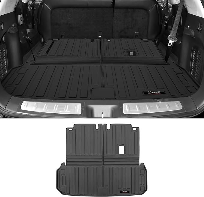 Custom for 2013-2020 Nissan Pathfinder/2013 JX35 /2014-2020 Infiniti QX60 Cargo Mats with Backrest Mats All Weather TPE Accessories (for 13-20 Nissan Pathfinder/13 Infiniti JX35 /14-20 QX60)