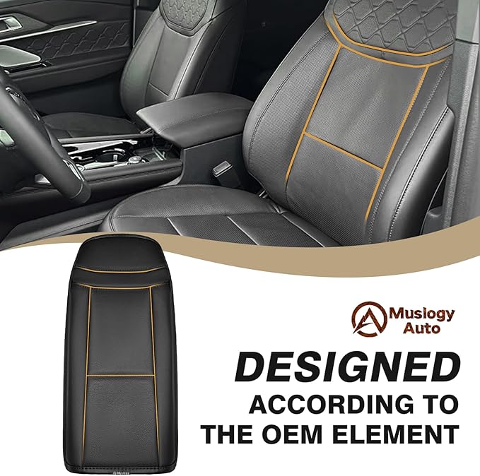 Muslogy Center Console Armrest Cover Fit for Ford Explorer 2020-2024 2025 2026 Accessories, Comfort Armrest Pad Console Lid Cushion Vegan Leather Regular Thick