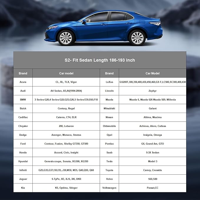 Hail Protector Car Cover for Sedan(Length:195-208inch) + Gift Windshield Sunshade, Multi-Layered EVA Hail Proof Car Cover, Padded Car Hail Protector Blanket for ES350, Models, Avalon, Impala etc.