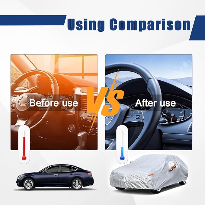 Kayme 6 Layers Car Cover Custom Fit for BMW 3 Series 320i 325i 328i 330i 335i (2013-2025) Waterproof All Weather for Automobiles, Outdoor Full Cover Rain Sun UV Protection.Silver