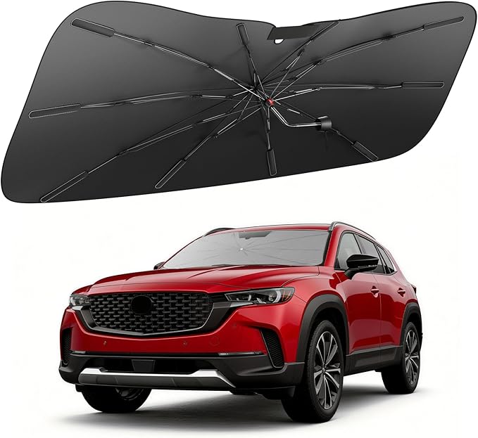 Zanch 2026 Upgraded Windshield Sun Shade Umbrella: Custom Fit for Mazda CX-5 2013-2025 Front Window Sunshade, Block UV Rays & Keep Car Cool, Precision 1:1 Scan for Mazda CX-5, No Gaps & No Scratches.