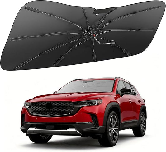 Zanch 2026 Upgraded Windshield Sun Shade Umbrella: Custom Fit for Mazda CX-5 2013-2025 Front Window Sunshade, Block UV Rays & Keep Car Cool, Precision 1:1 Scan for Mazda CX-5, No Gaps & No Scratches.