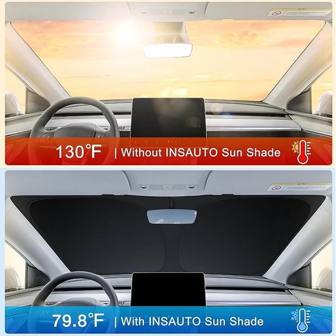 INSAUTO Custom Fit Windshield Sun Shade Accessories for Kia Sportage 2023-2026, Foldable Front Window Sunshade, UV & Heat Reflector, Keeps Interior Cool, Includes Storage Bag