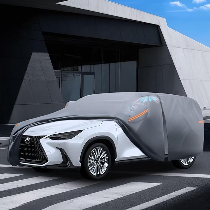 Waterproof Lexus NX300 350 250(2014-2026) Car Cover with Breathable Vents, [2026 Upgrade] Premium Covers with Cotton Liner and Zipper Door, Sun Rain Snow Dust Uv Protection.(Gift with Towel)