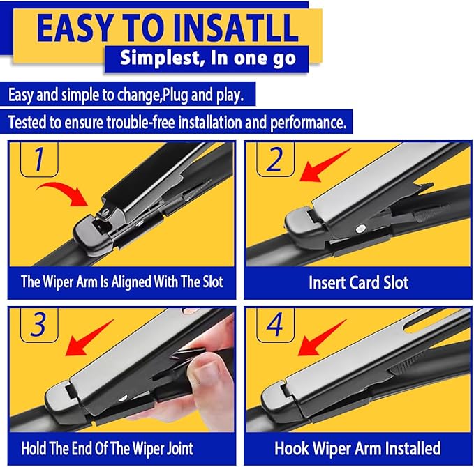 Wiper Blades for Tesla Model X, 28" + 18"(Pack of 2) Windshield Wipers with Integrated Washing, Automotive Replacement Front Windshield Wiper Blades for My Car, All-Seasons Applicable
