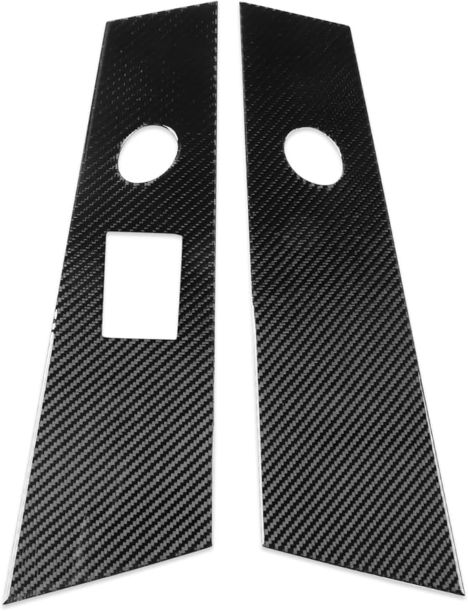 Carbon Fiber Sticker Car Pillar Posts Door Window Panel Cover Car Exterior Trim Compatible with Tesla Model 3 2024 2025 Accessories Decorative Sticker Anti-Kick Film Style B