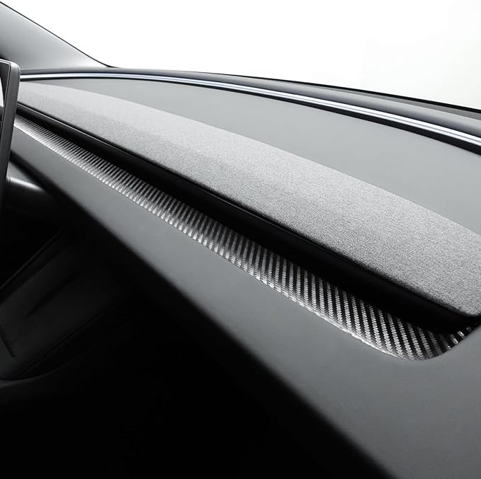 Betterhumz Car Dashboard Panel Trim for Tesla Model 3 M3 Highland 2026 2024 2025 Center Console Front Air Condition Vent Cover Sticker Moulding Tuning Accessories (Carbon Leather)