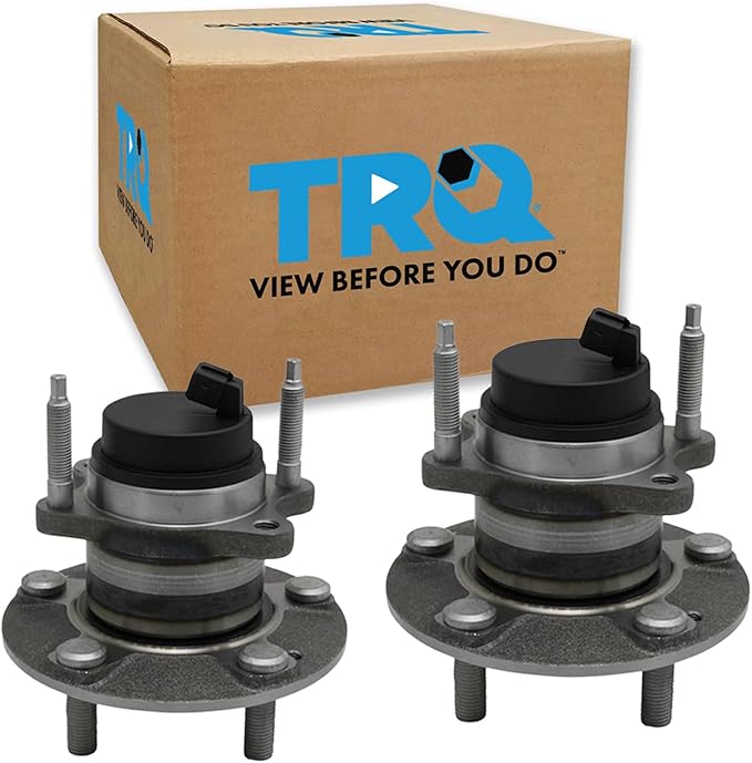 TRQ Rear Left and Right Wheel Bearing and Hub Assembly Set 2 Piece Compatible with 2010-2013 Kia Forte 2010-2013 Forte Koup