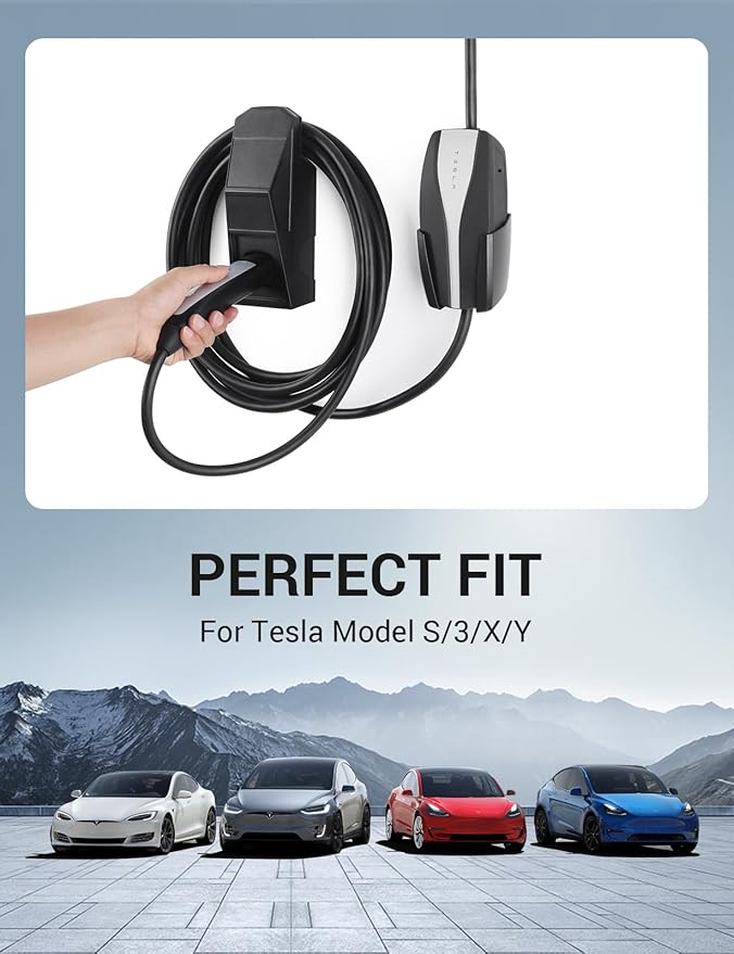 BASENOR Charger Holder Wall Mount for Tesla Model Y(Juniper)/3/S/X, Charging Cable Organizer with Connector Dock Heavy-Duty Wall Mount Dock [Proprietary Design] for 2012-2026 Tesla Accessories