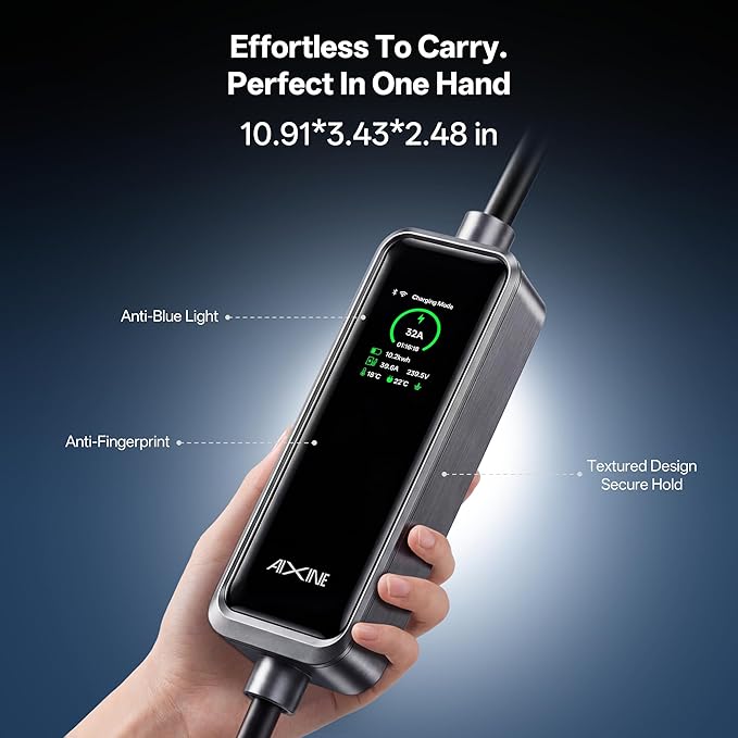 Level 2 EV Charger,Tesla EV Charger NACS 32A with 25FT Extension Cord Cable,Enhanced WiFi Smart App,240V NEMA 14-50 Plug Compatible with All Tesla Models X/Y/3/S,UL,ETL,FCC Certified