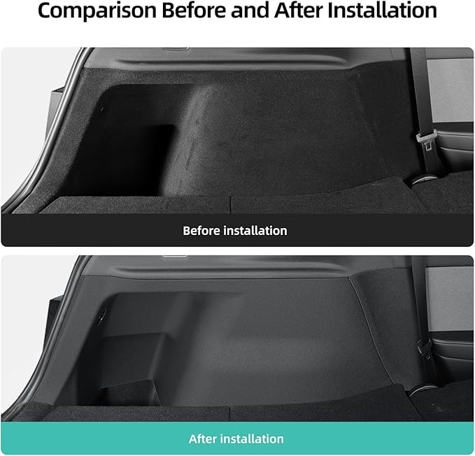 2025 2026 Model Y Juniper Rear Trunk Side Anti-Scratch Mats 4PCS TPE Waterproof Trunk Left & Right Panel Protection Only for Model Y Refresh Juniper (Standard/Premium)-NO for (Performance)