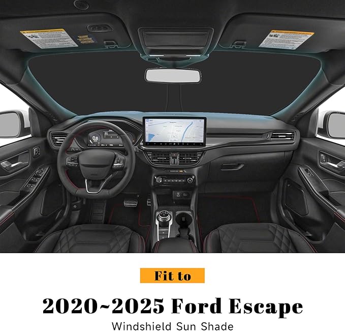 Car Windshield Sun Shade for Ford 2020-2025 2026 Escape Accessories (OEM Design) Reflective Foldable Heat Insulation Sunshade for Ultimate Protection